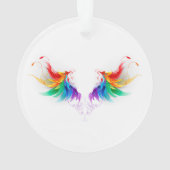 Fluffy Rainbow Wings Ornament (Rückseite)