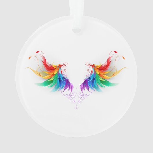 Fluffy Rainbow Wings Ornament (Rückseite)