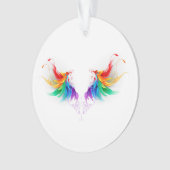 Fluffy Rainbow Wings Ornament (Vorderseite)