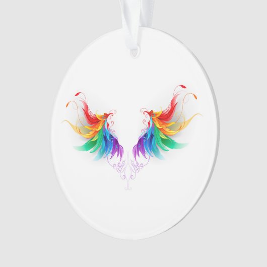 Fluffy Rainbow Wings Ornament (Vorderseite)