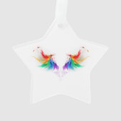Fluffy Rainbow Wings Ornament (Rückseite)