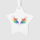 Fluffy Rainbow Wings Ornament (Vorderseite)