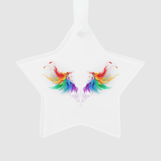 Fluffy Rainbow Wings Ornament (Vorderseite)