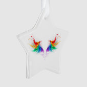 Fluffy Rainbow Wings Ornament (Vorderseite)