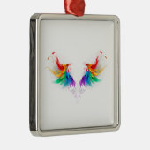 Fluffy Rainbow Wings Ornament Aus Metall (Rechts)