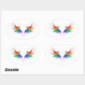 Fluffy Rainbow Wings Ovaler Aufkleber (Blatt)