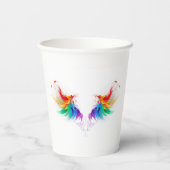 Fluffy Rainbow Wings Pappbecher (Rückseite)