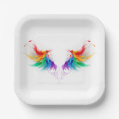 Fluffy Rainbow Wings Pappteller (Vorderseite)