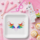 Fluffy Rainbow Wings Pappteller (Party)