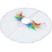 Fluffy Rainbow Wings Polyester Weihnachtsbaumdecke (Schrägansicht)