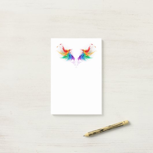 Fluffy Rainbow Wings Post-it Klebezettel (Auf Schreibtisch)