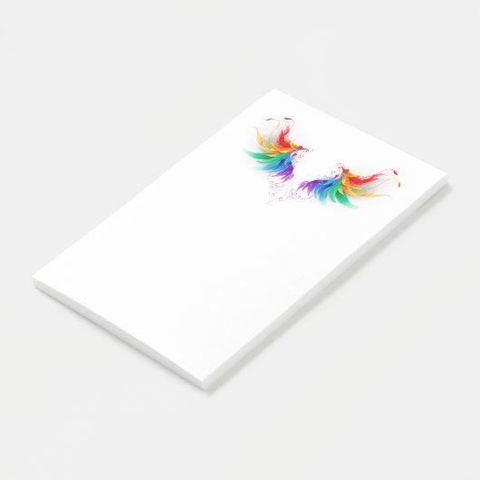 Fluffy Rainbow Wings Post-it Klebezettel (angewinkelt)