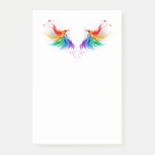 Fluffy Rainbow Wings Post-it Klebezettel (Vorderseite)