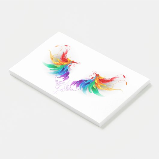 Fluffy Rainbow Wings Post-it Klebezettel (angewinkelt)