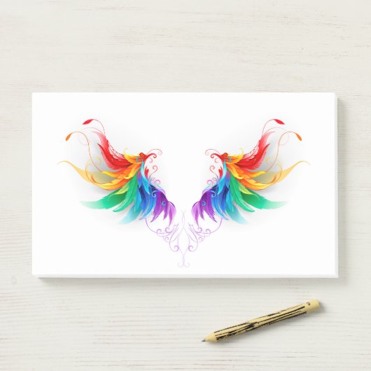 Fluffy Rainbow Wings Post-it Klebezettel (Auf Schreibtisch)
