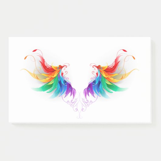 Fluffy Rainbow Wings Post-it Klebezettel (Vorderseite)