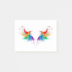 Fluffy Rainbow Wings Post-it Klebezettel