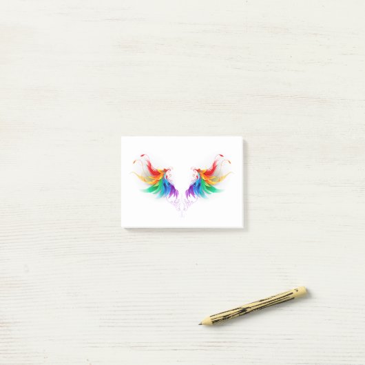 Fluffy Rainbow Wings Post-it Klebezettel (Auf Schreibtisch)