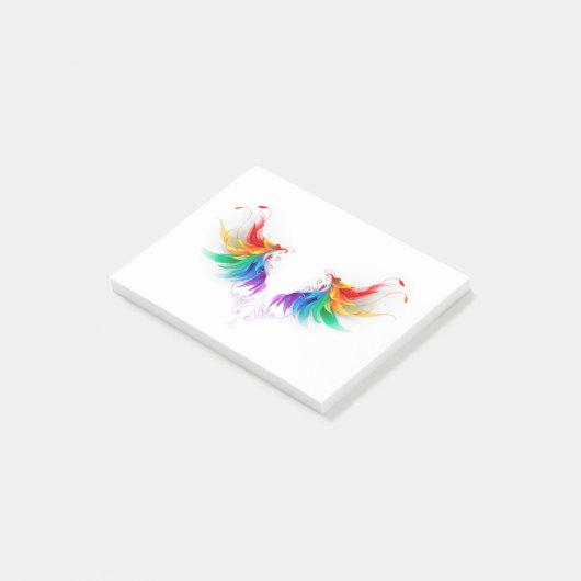 Fluffy Rainbow Wings Post-it Klebezettel (angewinkelt)