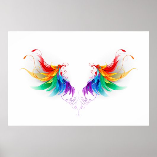 Fluffy Rainbow Wings Poster (Vorne)