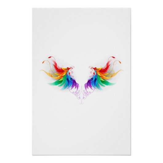 Fluffy Rainbow Wings Poster (Vorderseite)