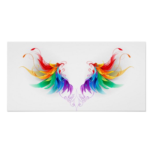 Fluffy Rainbow Wings Poster (Vorderseite)