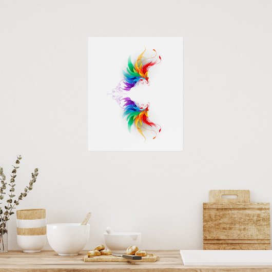 Fluffy Rainbow Wings Poster (Küche)