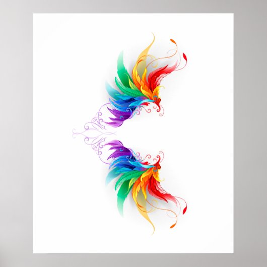 Fluffy Rainbow Wings Poster (Vorne)