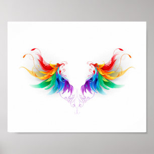 Fluffy Rainbow Wings Poster