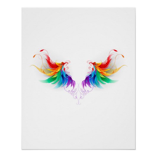 Fluffy Rainbow Wings Poster (Vorderseite)