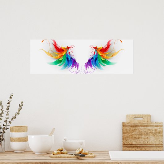 Fluffy Rainbow Wings Poster (Küche)
