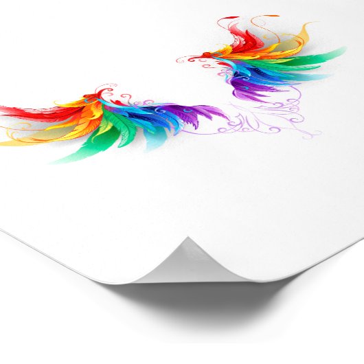 Fluffy Rainbow Wings Poster (Ecke)