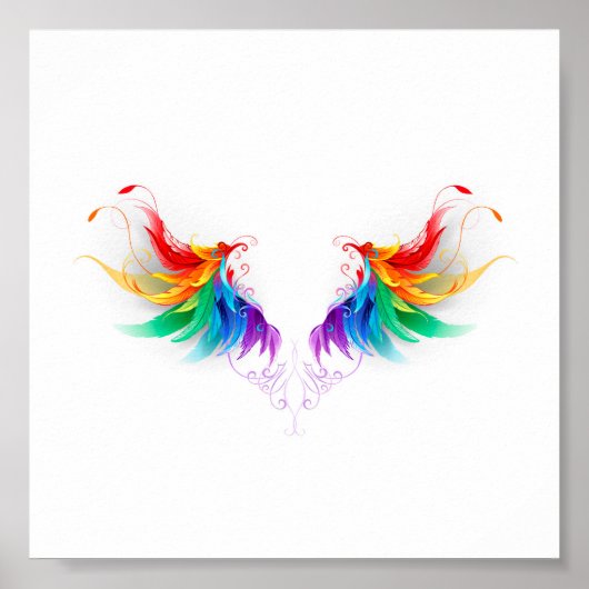 Fluffy Rainbow Wings Poster (Vorne)