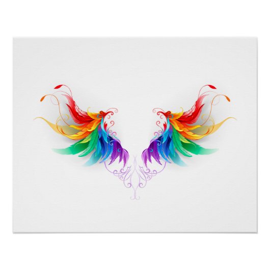 Fluffy Rainbow Wings Poster (Vorderseite)