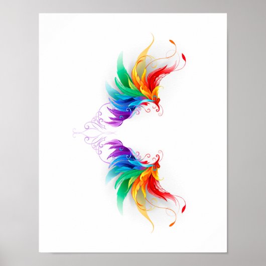 Fluffy Rainbow Wings Poster (Vorne)