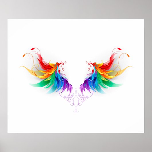 Fluffy Rainbow Wings Poster (Vorne)
