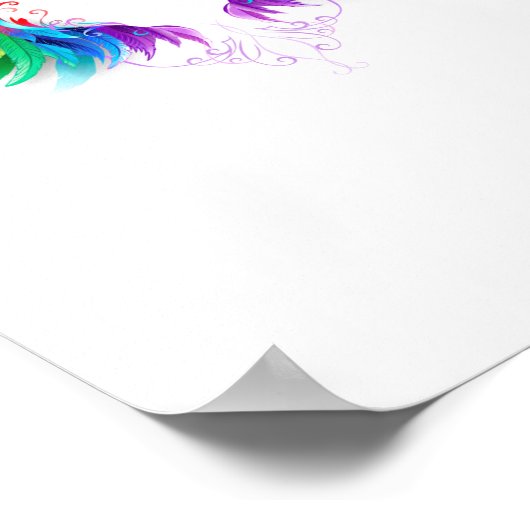 Fluffy Rainbow Wings Poster (Ecke)