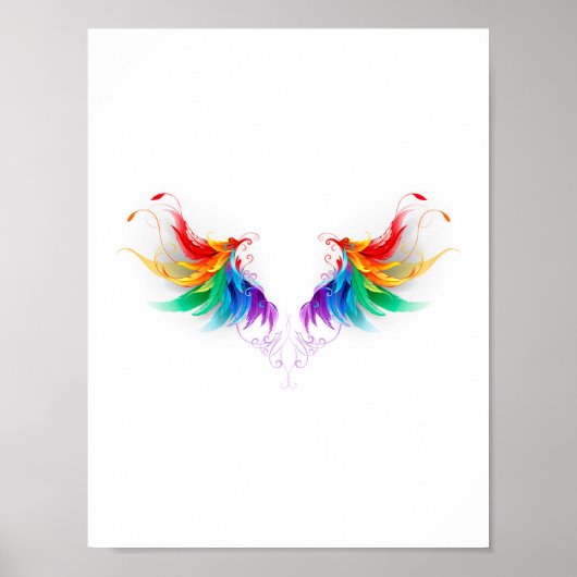 Fluffy Rainbow Wings Poster (Vorne)
