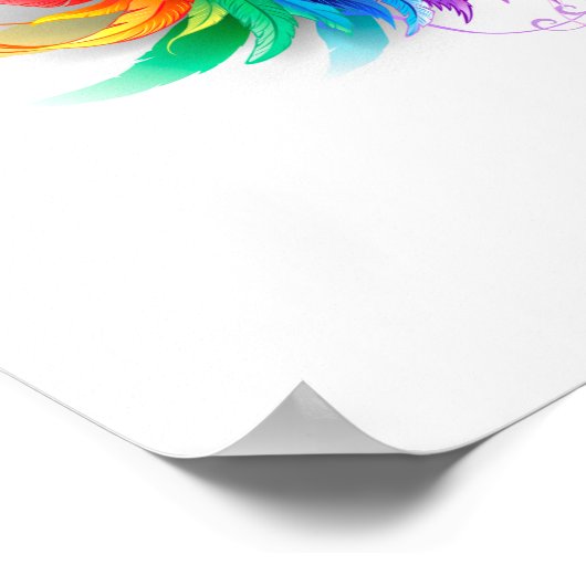 Fluffy Rainbow Wings Poster (Ecke)