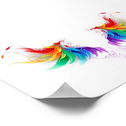 Fluffy Rainbow Wings Poster (Ecke)