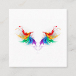 Fluffy Rainbow Wings Quadratische Visitenkarte