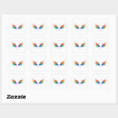 Fluffy Rainbow Wings Quadratischer Aufkleber (Blatt)