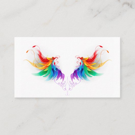 Fluffy Rainbow Wings Rabattkarte (Vorderseite)