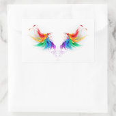 Fluffy Rainbow Wings Rechteckiger Aufkleber (Tasche)