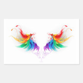 Fluffy Rainbow Wings Rechteckiger Aufkleber (Vorderseite)