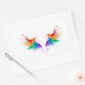Fluffy Rainbow Wings Rechteckiger Aufkleber (Umschlag)