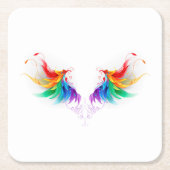 Fluffy Rainbow Wings Rechteckiger Pappuntersetzer (Vorderseite)