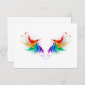 Fluffy Rainbow Wings RSVP Karte (Vorne/Hinten)