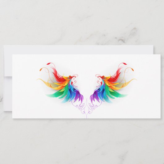 Fluffy Rainbow Wings Save The Date (Vorderseite)