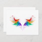 Fluffy Rainbow Wings Save The Date (Vorne/Hinten)
